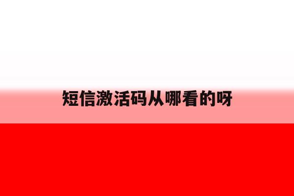 短信激活码从哪看的呀 短信激活码从哪看的呀