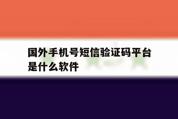 国外手机号短信验证码平台是什么软件 国外手机号短信验证码平台是什么软件