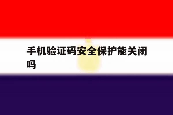 手机验证码安全保护能关闭吗 手机验证码安全保护能关闭吗