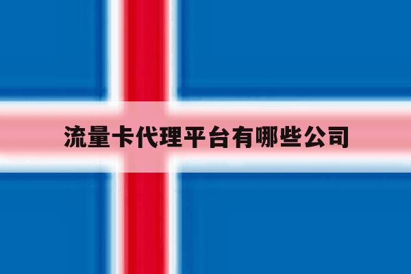 流量卡代理平台有哪些公司 流量卡代理平台有哪些公司
