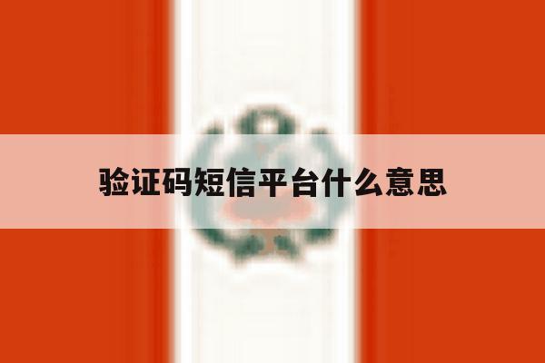 验证码短信平台什么意思 验证码短信平台什么意思