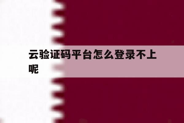 云验证码平台怎么登录不上呢