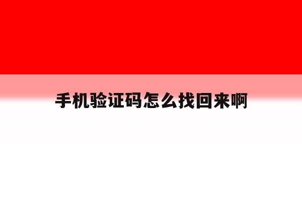 手机验证码怎么找回来啊 手机验证码怎么找回来啊