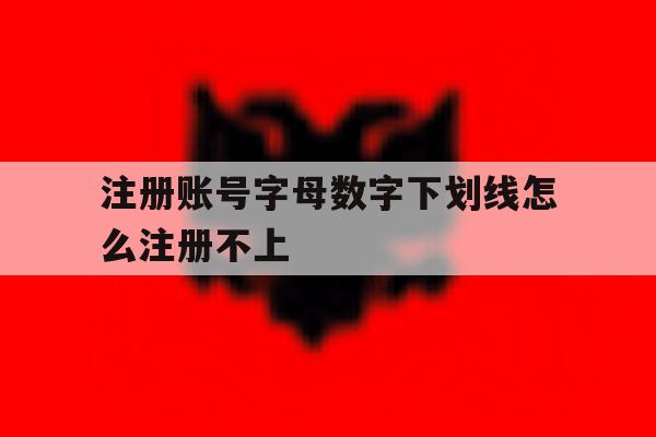 注册账号字母数字下划线怎么注册不上