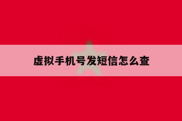 虚拟手机号发短信怎么查 虚拟手机号发短信怎么查