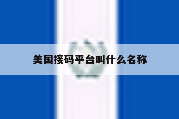 美国接码平台叫什么名称 美国接码平台叫什么名称