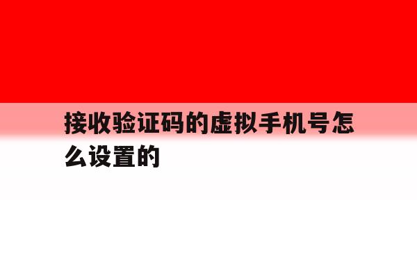 接收验证码的虚拟手机号怎么设置的 接收验证码的虚拟手机号怎么设置的
