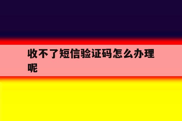 收不了短信验证码怎么办理呢 收不了短信验证码怎么办理呢