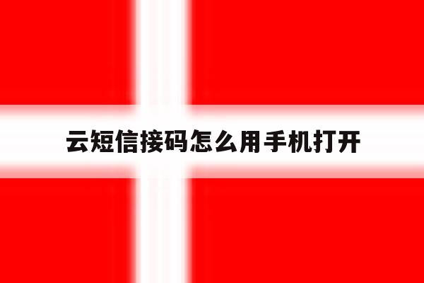 云短信接码怎么用手机打开 云短信接码怎么用手机打开