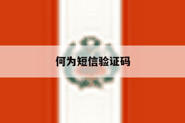 何为短信验证码 何为短信验证码