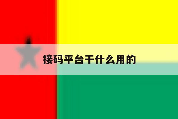 接码平台干什么用的 接码平台干什么用的