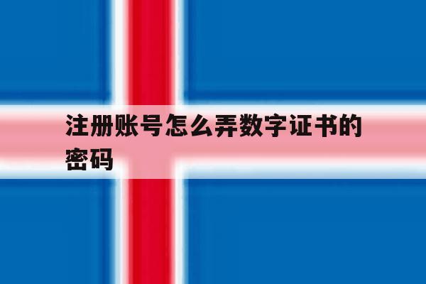 注册账号怎么弄数字证书的密码