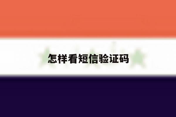 怎样看短信验证码 怎样看短信验证码