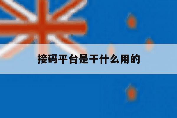 接码平台是干什么用的 接码平台是干什么用的