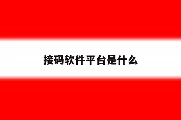 接码软件平台是什么 接码软件平台是什么