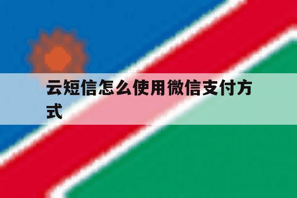 云短信怎么使用微信支付方式 云短信怎么使用微信支付方式
