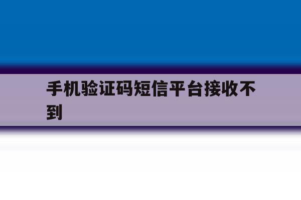 手机验证码短信平台接收不到 手机验证码短信平台接收不到