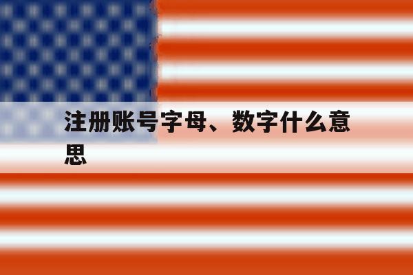 注册账号字母、数字什么意思