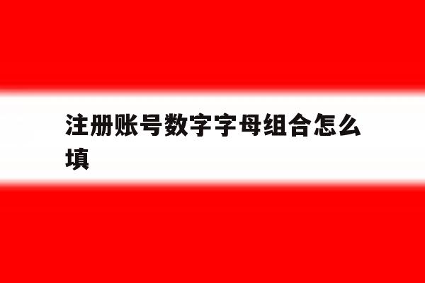 注册账号数字字母组合怎么填 注册账号数字字母组合怎么填