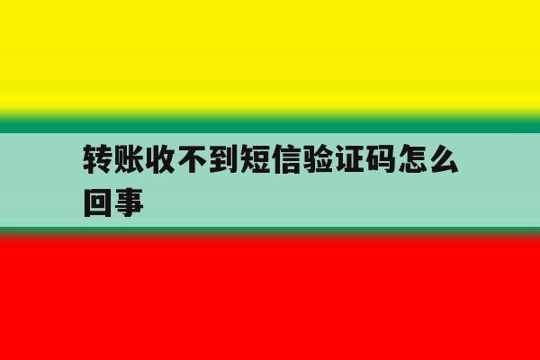 转账收不到短信验证码怎么回事 转账收不到短信验证码怎么回事