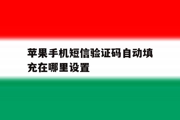 苹果手机短信验证码自动填充在哪里设置 苹果手机短信验证码自动填充在哪里设置