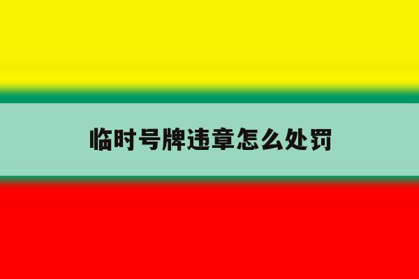 临时号牌违章怎么处罚 临时号牌违章怎么处罚