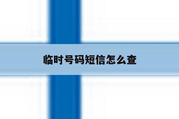 临时号码短信怎么查 临时号码短信怎么查
