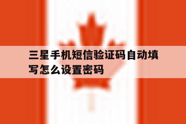 三星手机短信验证码自动填写怎么设置密码 三星手机短信验证码自动填写怎么设置密码