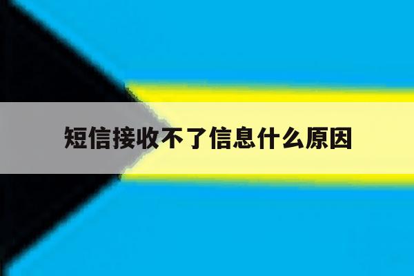 短信接收不了信息什么原因 短信接收不了信息什么原因
