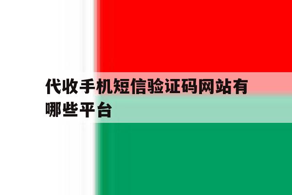 代收手机短信验证码网站有哪些平台 代收手机短信验证码网站有哪些平台