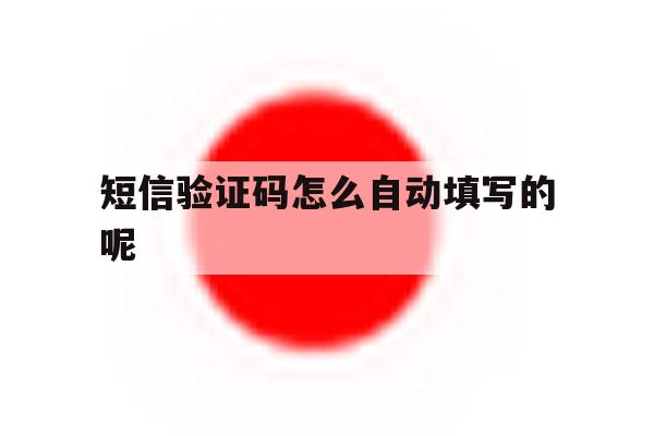 短信验证码怎么自动填写的呢 短信验证码怎么自动填写的呢