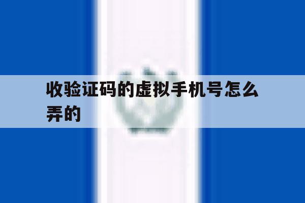 收验证码的虚拟手机号怎么弄的 收验证码的虚拟手机号怎么弄的