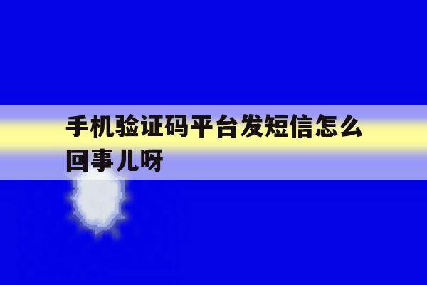 关于手机验证码平台发短信怎么回事儿呀的信息 关于手机验证码平台发短信怎么回事儿呀的信息