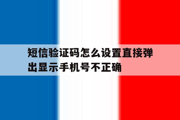 包含短信验证码怎么设置直接弹出显示手机号不正确的词条 包含短信验证码怎么设置直接弹出显示手机号不正确的词条
