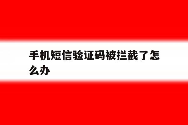 手机短信验证码被拦截了怎么办 手机短信验证码被拦截了怎么办