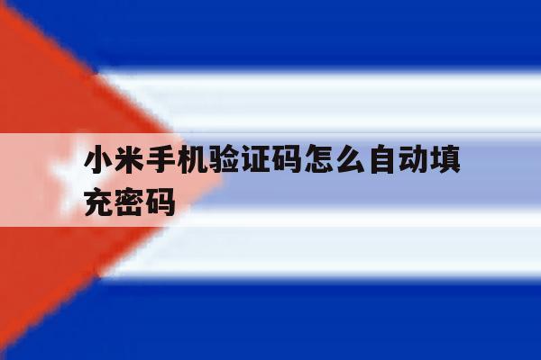 小米手机验证码怎么自动填充密码 小米手机验证码怎么自动填充密码
