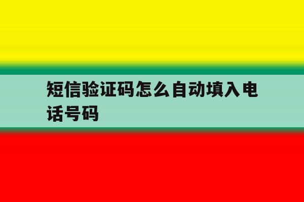 短信验证码怎么自动填入电话号码 短信验证码怎么自动填入电话号码