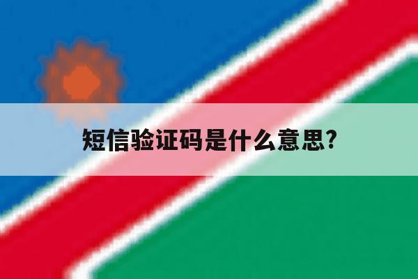 短信验证码是什么意思? 短信验证码是什么意思?