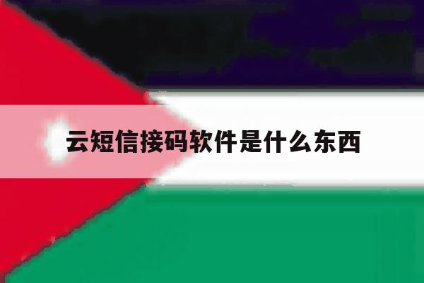 云短信接码软件是什么东西 云短信接码软件是什么东西