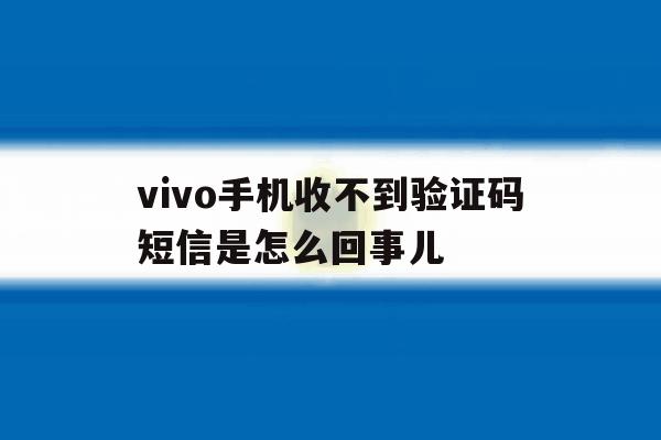 vivo手机收不到验证码短信是怎么回事儿 vivo手机收不到验证码短信是怎么回事儿