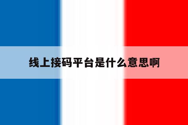 线上接码平台是什么意思啊 线上接码平台是什么意思啊