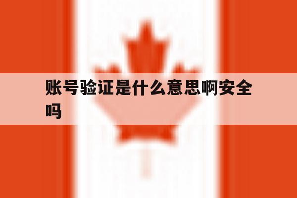 账号验证是什么意思啊安全吗 账号验证是什么意思啊安全吗
