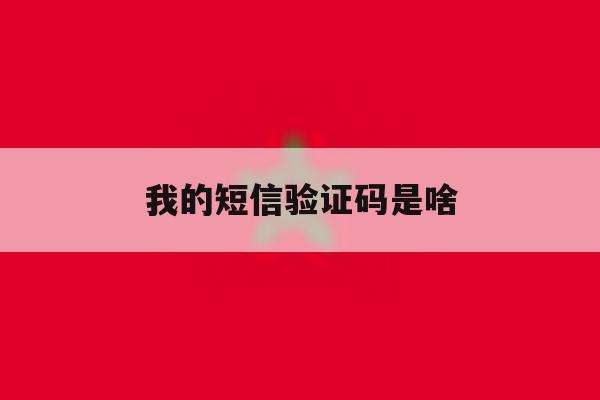 我的短信验证码是啥 我的短信验证码是啥