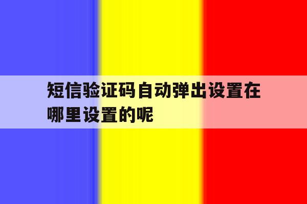 短信验证码自动弹出设置在哪里设置的呢 短信验证码自动弹出设置在哪里设置的呢