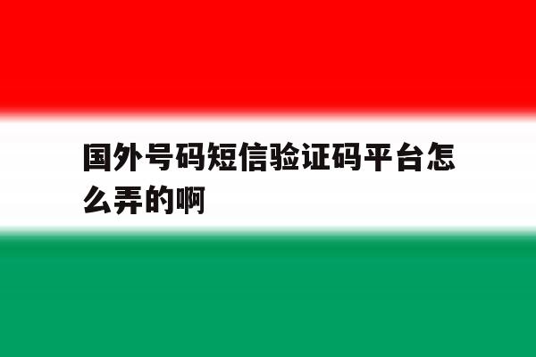 国外号码短信验证码平台怎么弄的啊 国外号码短信验证码平台怎么弄的啊