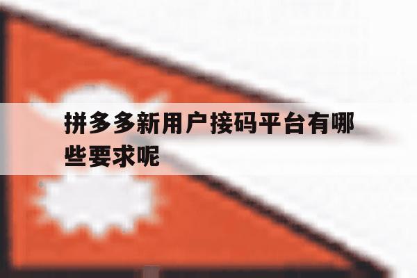 拼多多新用户接码平台有哪些要求呢 拼多多新用户接码平台有哪些要求呢