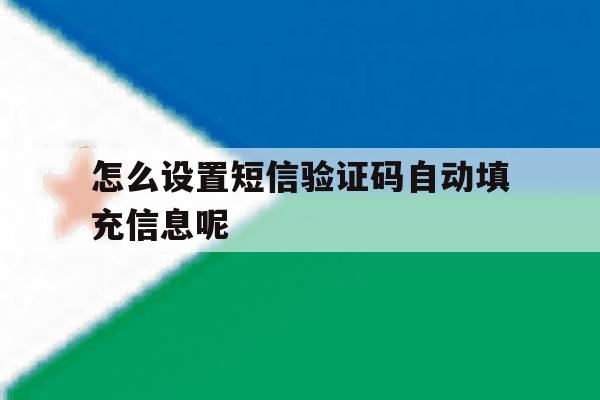 怎么设置短信验证码自动填充信息呢 怎么设置短信验证码自动填充信息呢