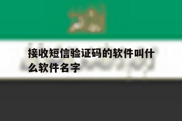 接收短信验证码的软件叫什么软件名字 接收短信验证码的软件叫什么软件名字