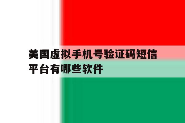 美国虚拟手机号验证码短信平台有哪些软件 美国虚拟手机号验证码短信平台有哪些软件