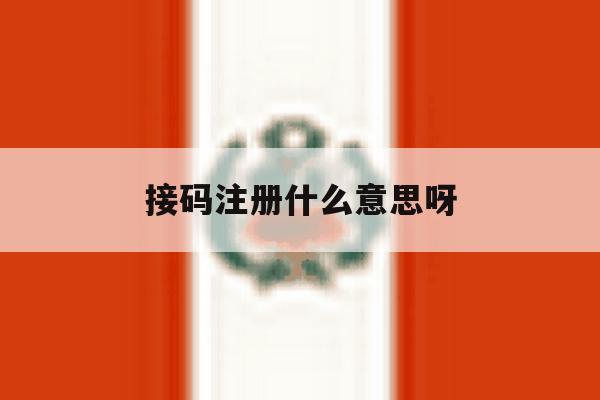 接码注册什么意思呀